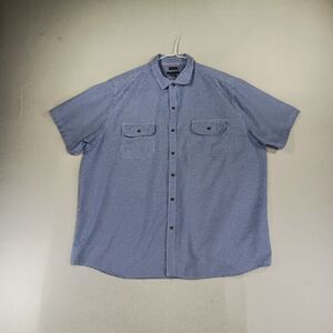 Interaffair Shirt Mens XXL Blue White Gingham Plaid Classic Fit Casual